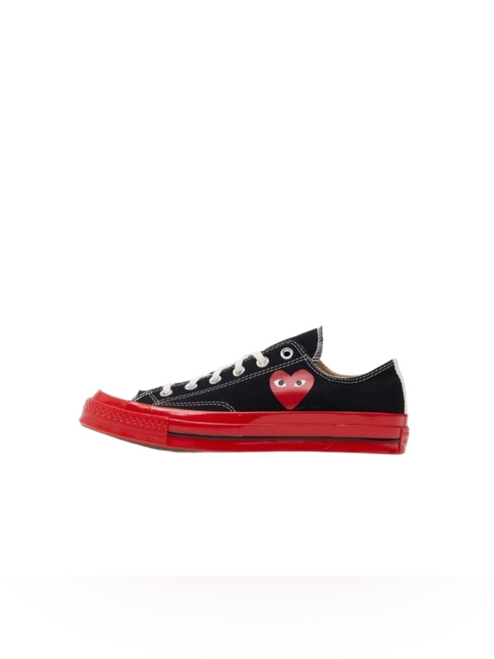 Comme des Garçons PLAY Converse Low Black Red Heart Size 5 NWT Authentic - Picture 2 of 9